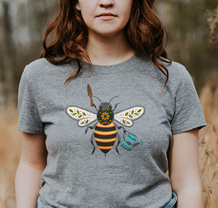 SPRING BEE SAMPLER - Printed Panel and Pattern for Wool