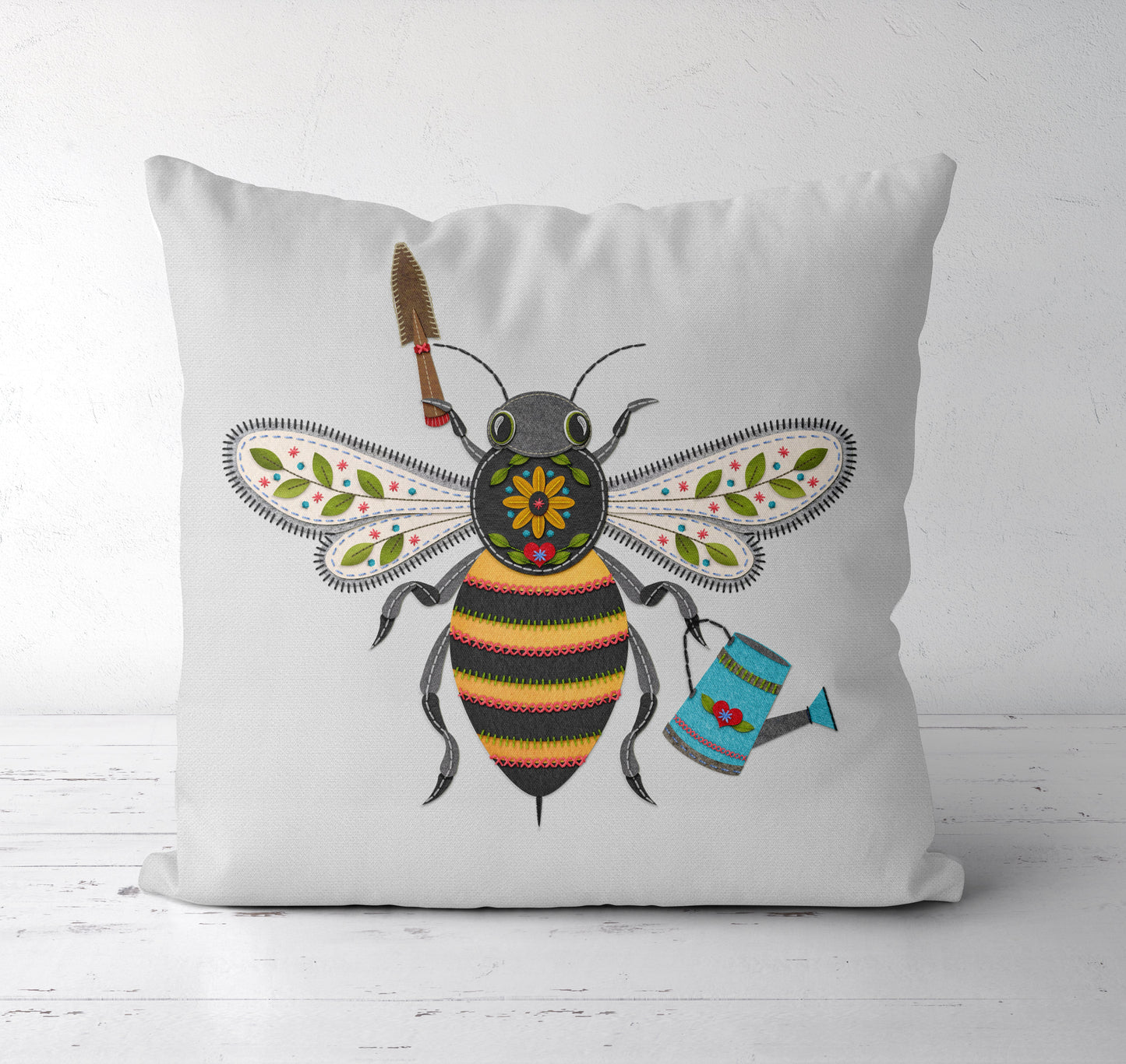 SPRING BEE SAMPLER - Printed Panel and Pattern for Wool