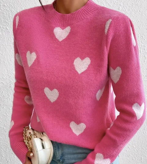 Jo Pink Heart Sweater