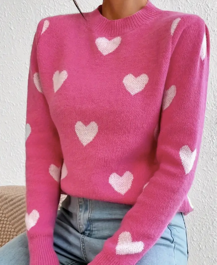 Jo Pink Heart Sweater