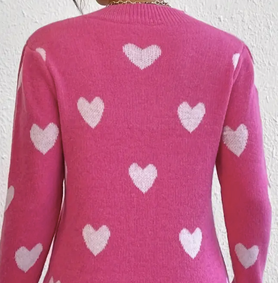 Jo Pink Heart Sweater