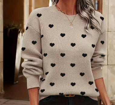 Capri Heart Crew Neck Sweater