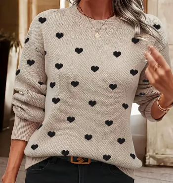 Capri Heart Crew Neck Sweater