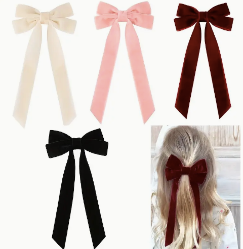 Elegant Velvet Bow Hair Clips