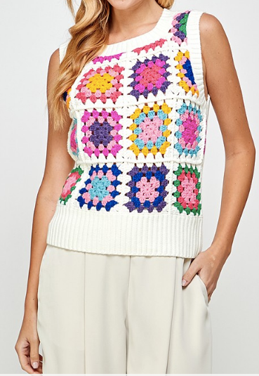 Donna Crochet Sweater Vest