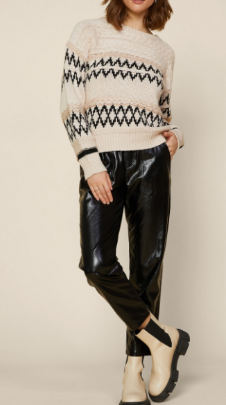 Nikki Textured Geometric Sweater