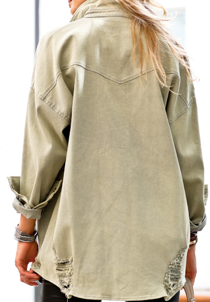 Becca Distressed Shacket