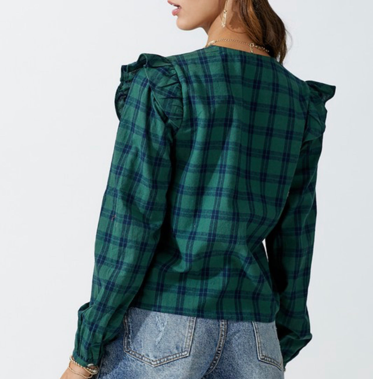 Mabel Ruffle Flannel Shirt – SAGE + MEADOW